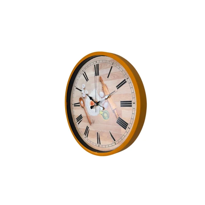 Mey İthalat® Rustic Kitchen Turuncu 36 Cm Duvar Saati