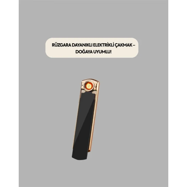 Mey İthalat® Rüzgar Geçirmez Elektronik Çakmak – Modern Tasarım, Metal Gövde