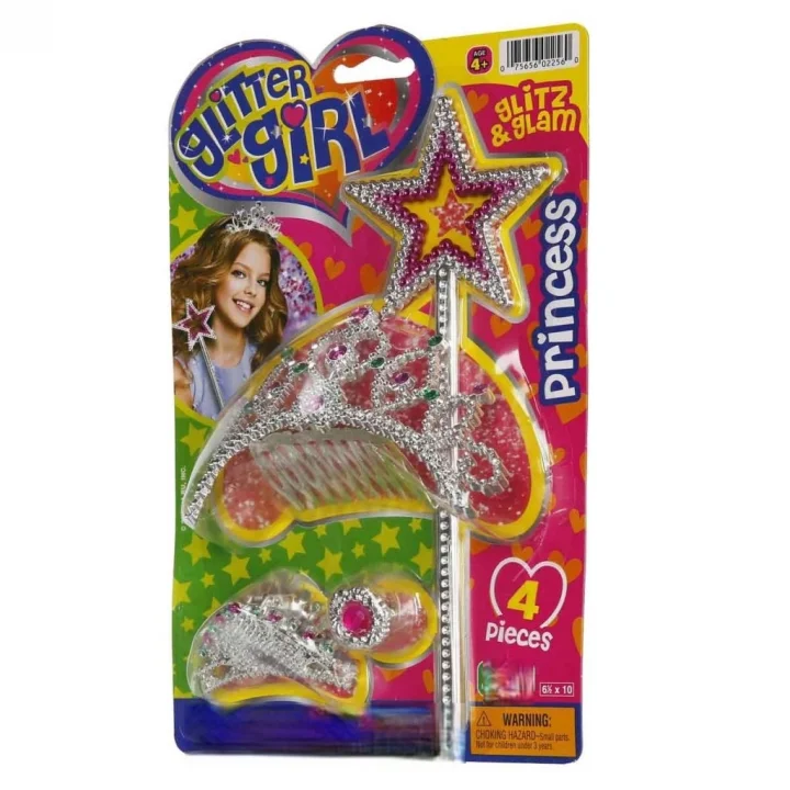 Mey İthalat® S01002256 KOKOŞ SET TAÇ/ASA SİMLİ 4PRÇ KRTL