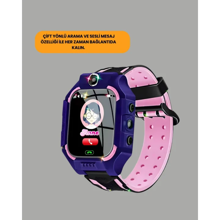 Mey İthalat® S10 Mor Akıllı Çocuk Saati