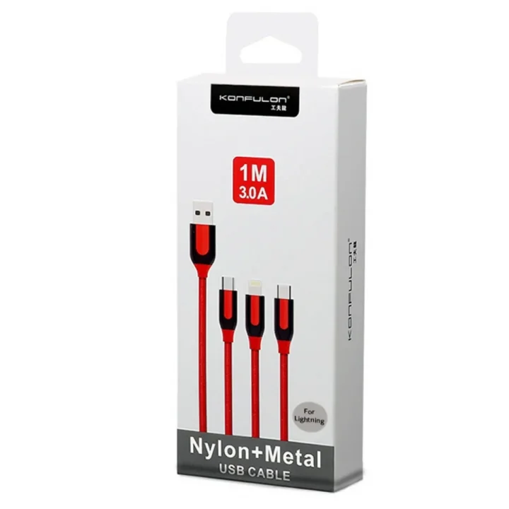 Mey İthalat®  S51 Lightning Kablo iphone Uyumlu 1M 3A - Kırmızı