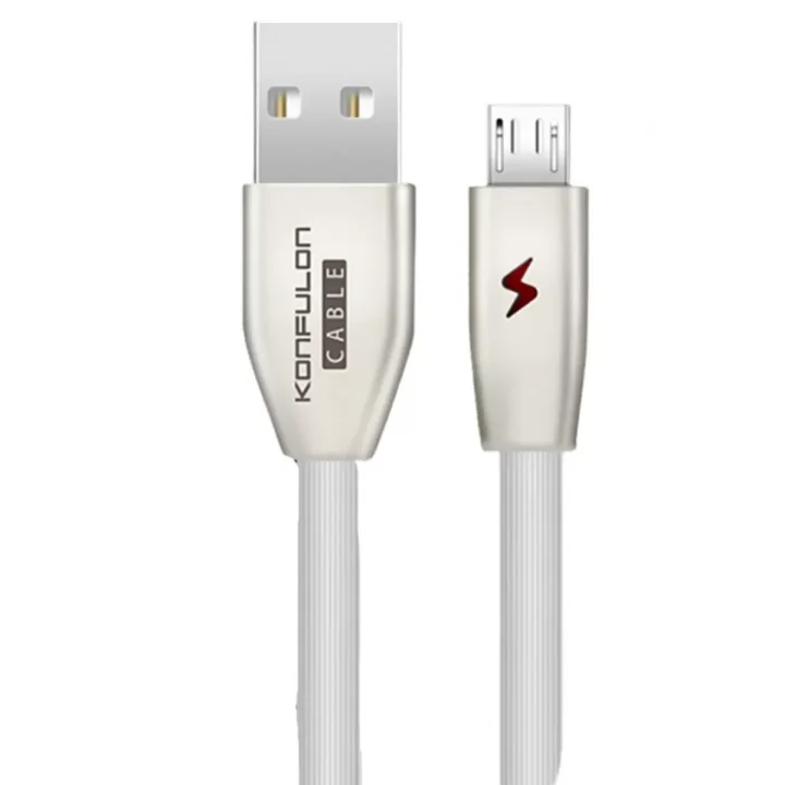 Mey İthalat®  S53 Led Işıklı Micro USB Kablo 1M 3A - Beyaz