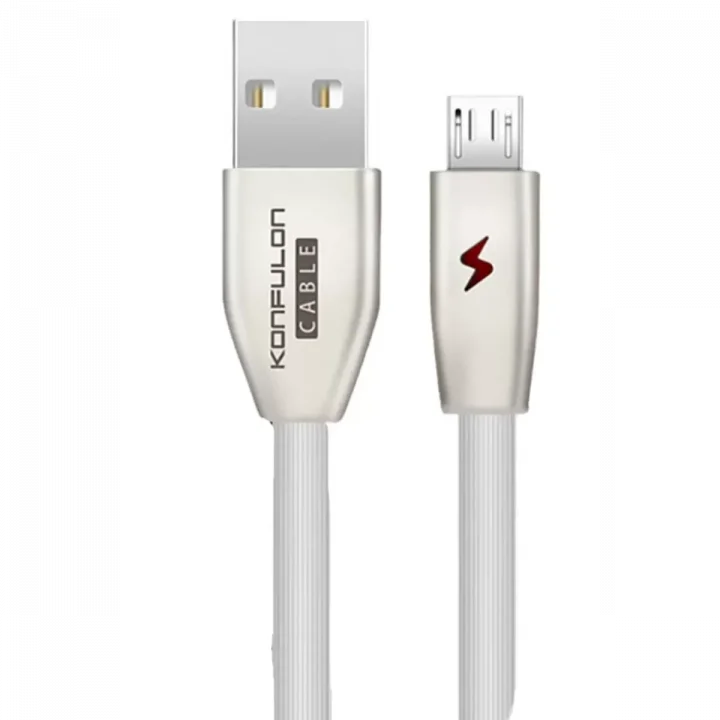 Mey İthalat®  S53 Led Işıklı Micro USB Kablo 1M 3A - Beyaz