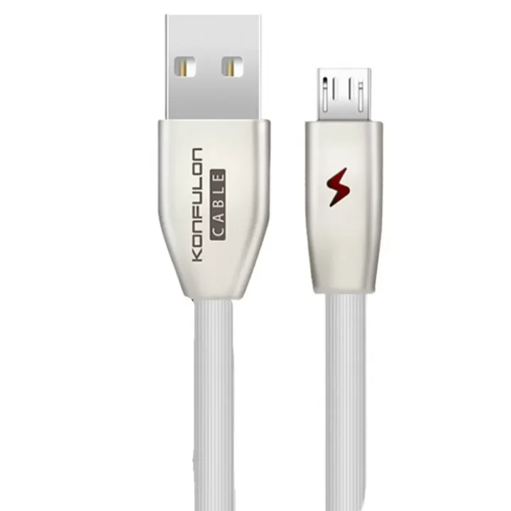 Mey İthalat®  S53 Led Işıklı Micro USB Kablo 1M 3A - Beyaz