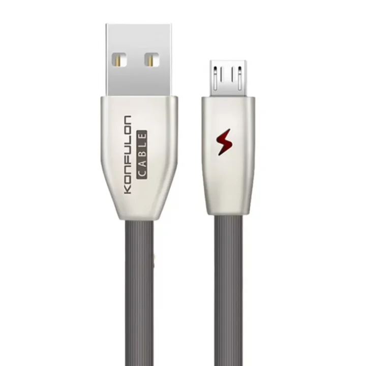 Mey İthalat®  S53 Led Işıklı Micro USB Kablo 1M 3A - Siyah