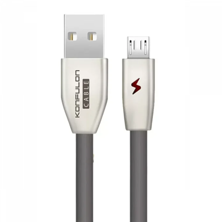 Mey İthalat®  S53 Led Işıklı Micro USB Kablo 1M 3A - Siyah