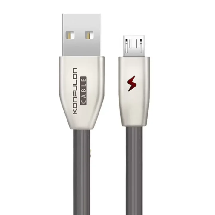 Mey İthalat®  S53 Led Işıklı Micro USB Kablo 1M 3A - Siyah