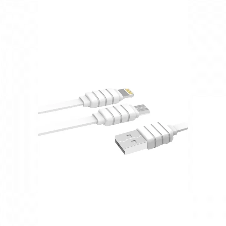 Mey İthalat®  S56 2in1 (Lightning-Micro USB) Kablo 1.2M 2.1A