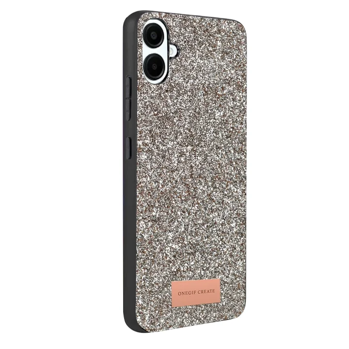 Mey İthalat®  Samsung Galaxy A07 4G Bright Simli Kapak - Gümüş