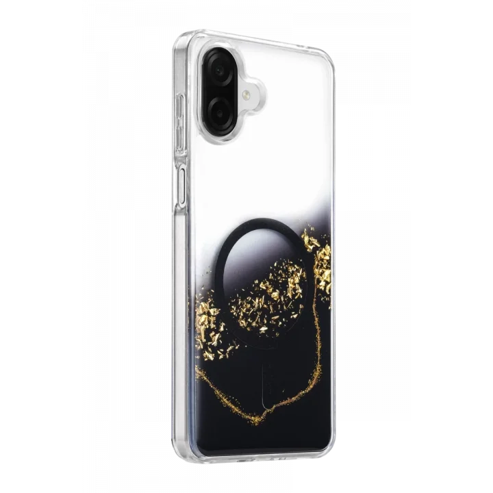 Mey İthalat®  Samsung Galaxy A07 4G Lotus Simli Magsafe Kapak - Siyah