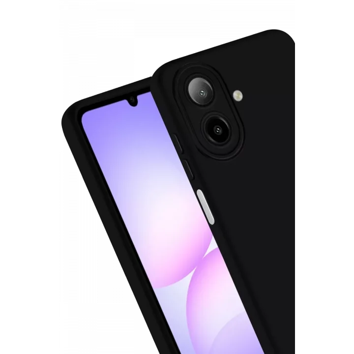 Mey İthalat®  Samsung Galaxy A07 4G Nano içi Kadife Silikon - Siyah