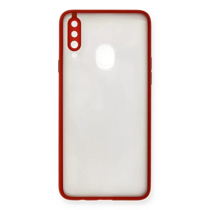 Mey İthalat®  Samsung Galaxy A20S Kılıf Montreal Silikon Kapak - Kırmızı