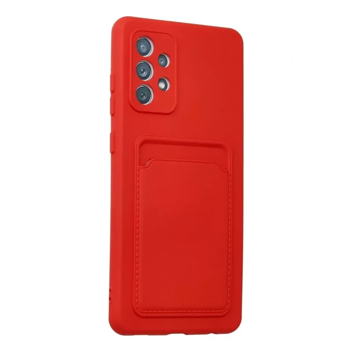 Mey İthalat®  Samsung Galaxy A32 Kılıf Kelvin Kartvizitli Silikon - Kırmızı