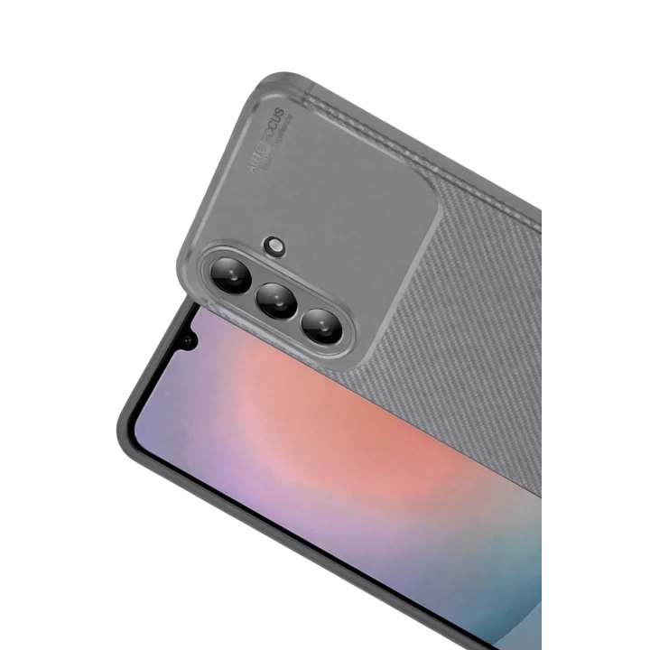 Mey İthalat®  Samsung Galaxy A36 Kılıf Auto Focus Karbon Kapak - Gri