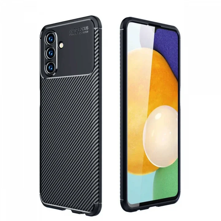 Mey İthalat®  Samsung Galaxy A36 Kılıf Auto Focus Karbon Kapak - Siyah