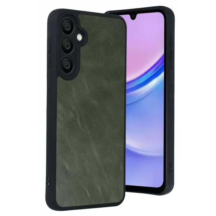 Mey İthalat®  Samsung Galaxy A37 5G Aras Deri Kapak - Yeşil