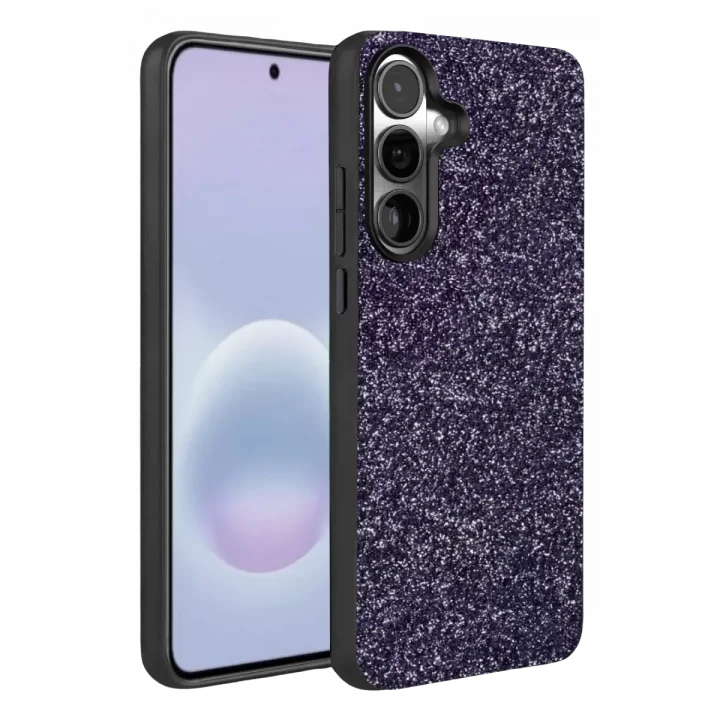 Mey İthalat®  Samsung Galaxy A37 5G Bright Simli Kapak - Derin Mor