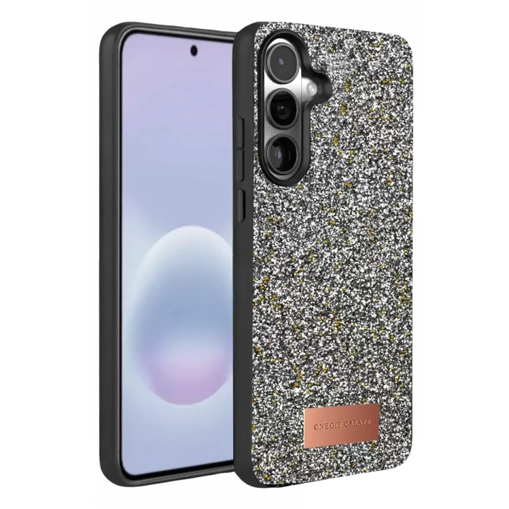 Mey İthalat®  Samsung Galaxy A37 5G Bright Simli Kapak - Gold