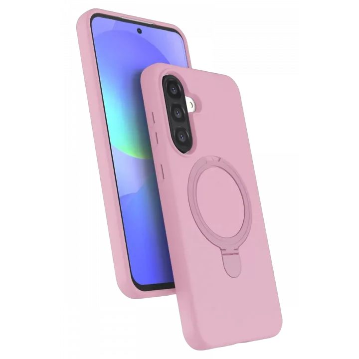 Mey İthalat®  Samsung Galaxy A37 5G Regal Magsafe Standlı Kapak - Açık Pembe