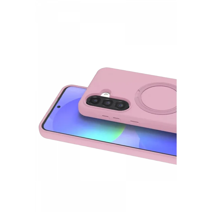 Mey İthalat®  Samsung Galaxy A37 5G Regal Magsafe Standlı Kapak - Açık Pembe