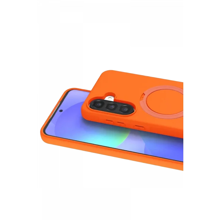 Mey İthalat®  Samsung Galaxy A37 5G Regal Magsafe Standlı Kapak - Turuncu