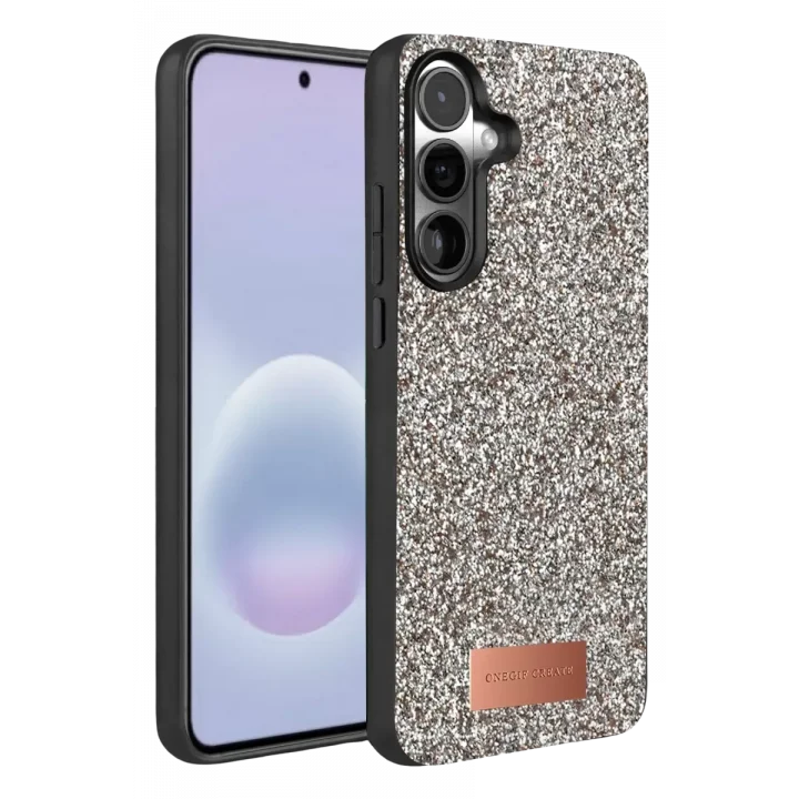 Mey İthalat®  Samsung Galaxy A57 5G Bright Simli Kapak - Gümüş