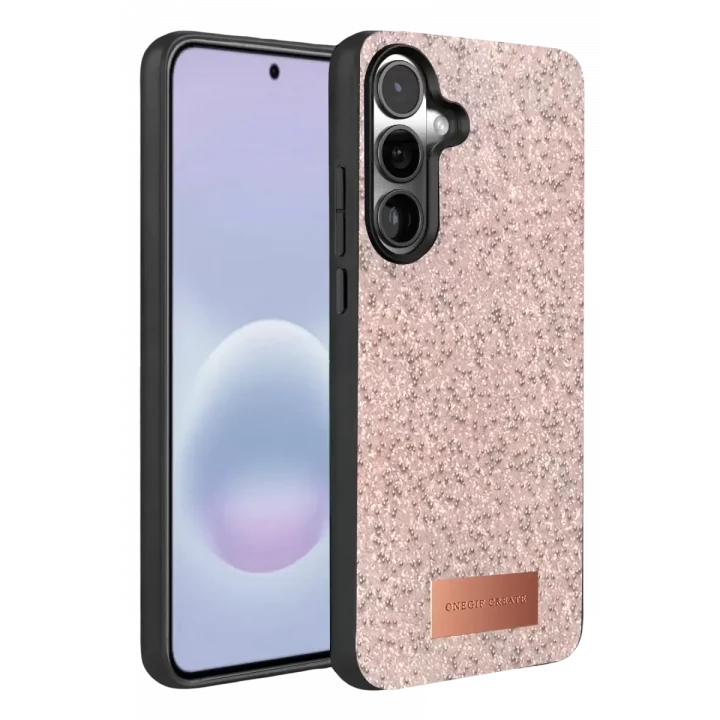 Mey İthalat®  Samsung Galaxy A57 5G Bright Simli Kapak - Pembe