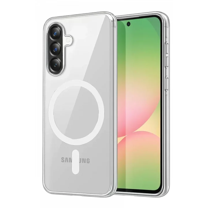 Mey İthalat®  Samsung Galaxy A57 5G Combo Sert Şeffaf Magsafe Kapak - Şeffaf