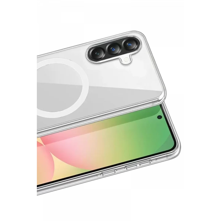 Mey İthalat®  Samsung Galaxy A57 5G Combo Sert Şeffaf Magsafe Kapak - Şeffaf