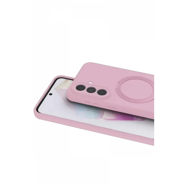 Mey İthalat®  Samsung Galaxy A57 5G Regal Magsafe Standlı Kapak - Açık Pembe