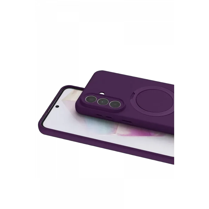 Mey İthalat®  Samsung Galaxy A57 5G Regal Magsafe Standlı Kapak - Derin Mor