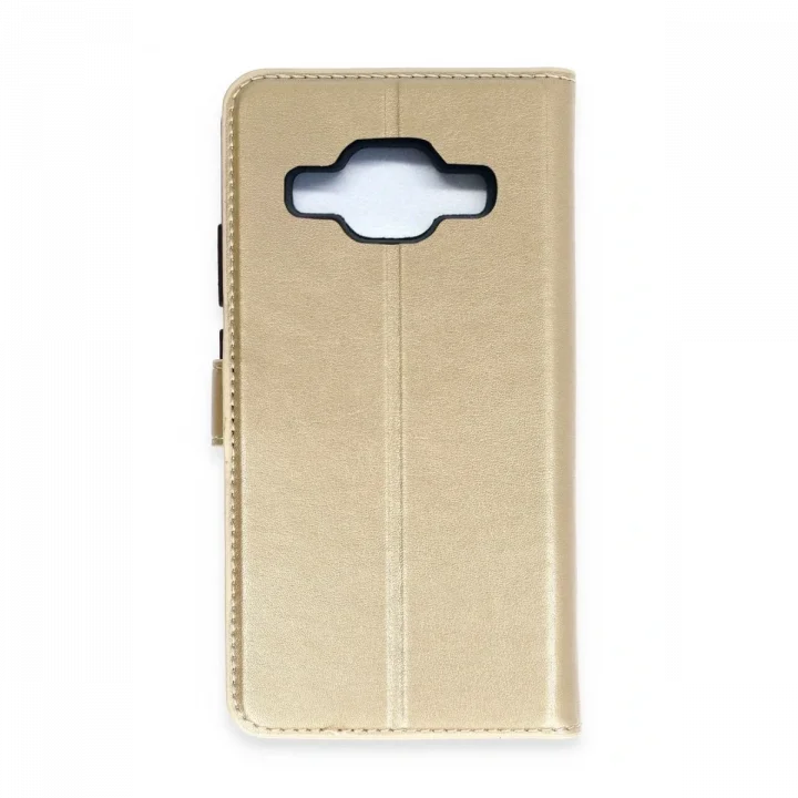 Mey İthalat®  Samsung Galaxy J5 Trend S Plus Kapaklı Kılıf - Gold