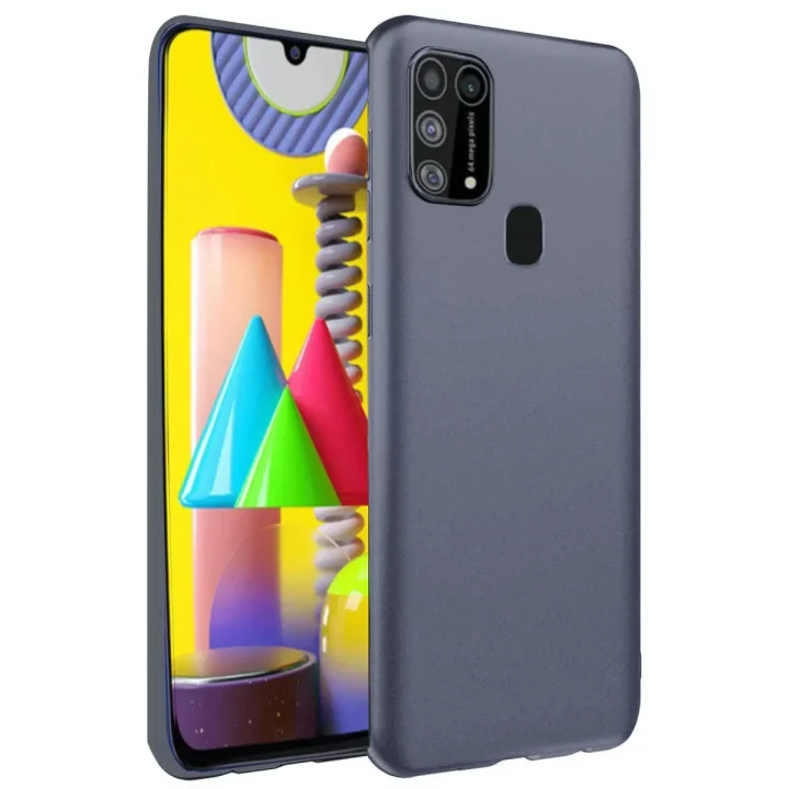 Mey İthalat®  Samsung Galaxy M31 Kılıf Nano içi Kadife Silikon - Gri