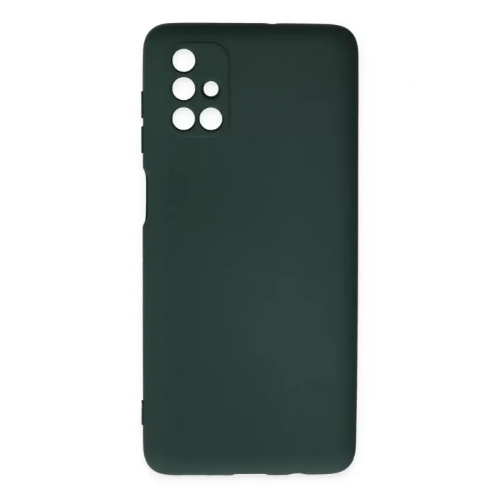 Mey İthalat®  Samsung Galaxy M51 Kılıf Nano içi Kadife Silikon - Koyu Yeşil