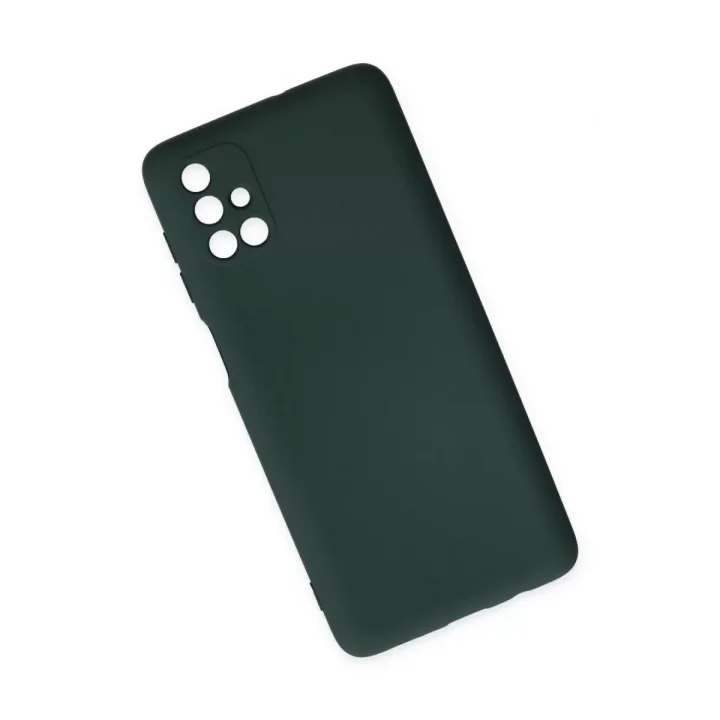 Mey İthalat®  Samsung Galaxy M51 Kılıf Nano içi Kadife Silikon - Koyu Yeşil