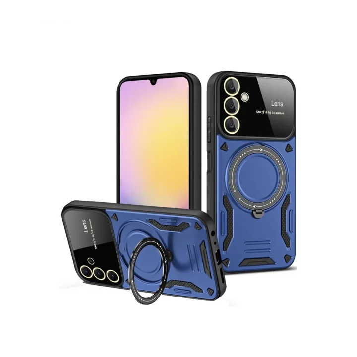 Mey İthalat®  Samsung Galaxy S23 FE Kılıf Joy Lens Standlı Kapak - Lacivert