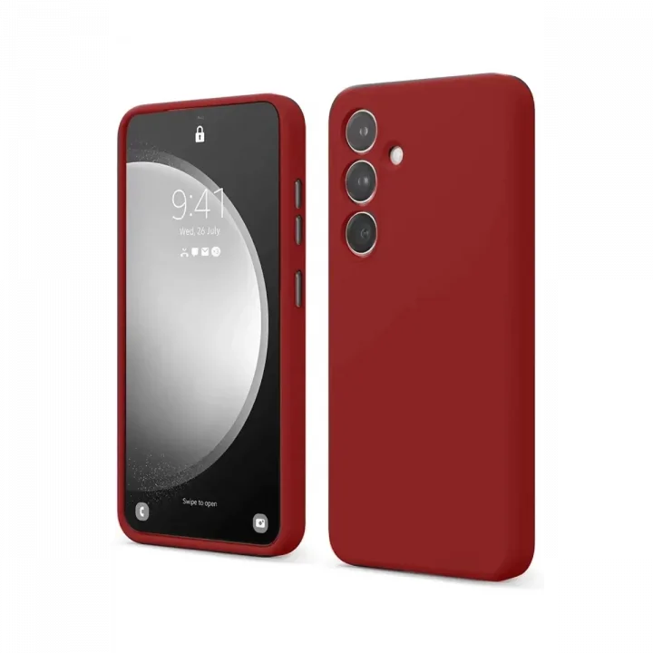 Mey İthalat®  Samsung Galaxy S24 FE Kılıf First Silikon - Kırmızı