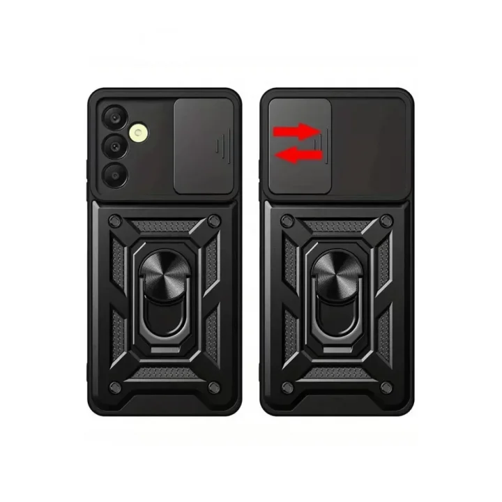 Mey İthalat®  Samsung Galaxy S24 FE Pars Lens Yüzüklü Silikon - Siyah