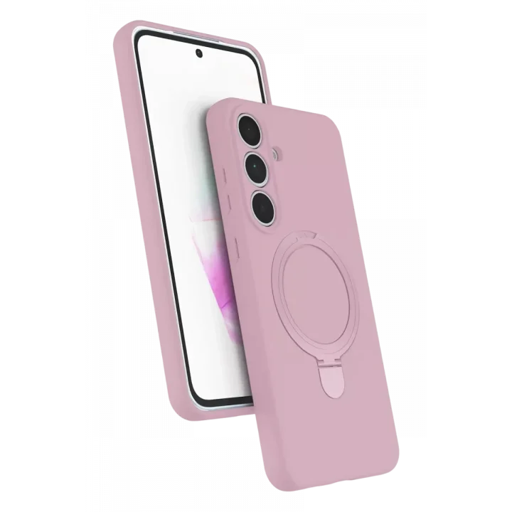 Mey İthalat®  Samsung Galaxy S24 FE Regal Magsafe Standlı Kapak - Açık Pembe