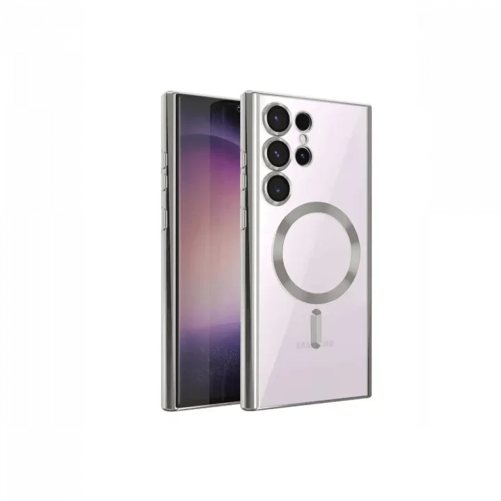 Mey İthalat®  Samsung Galaxy S24 Ultra Kılıf Kross Magneticsafe Kapak - Gümüş