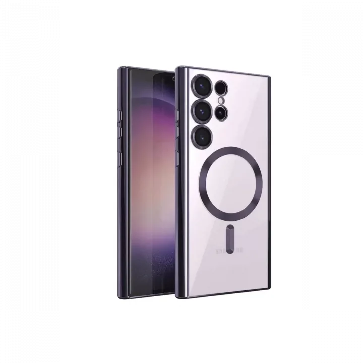 Mey İthalat®  Samsung Galaxy S24 Ultra Kılıf Kross Magneticsafe Kapak - Mor