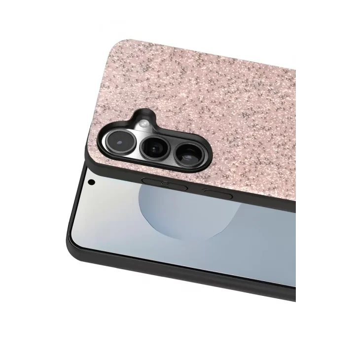 Mey İthalat®  Samsung Galaxy S25 Bright Simli Kapak - Pembe