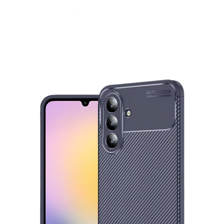 Mey İthalat®  Samsung Galaxy S25 FE Auto Focus Karbon Kapak - Lacivert