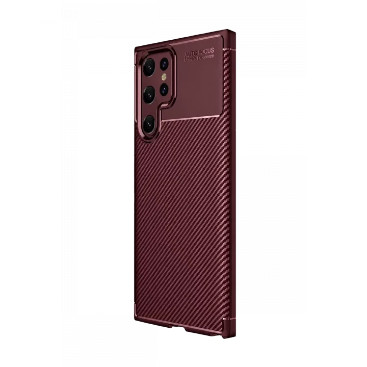 Mey İthalat®  Samsung Galaxy S25 Ultra Kılıf Auto Focus Karbon Kapak - Bordo