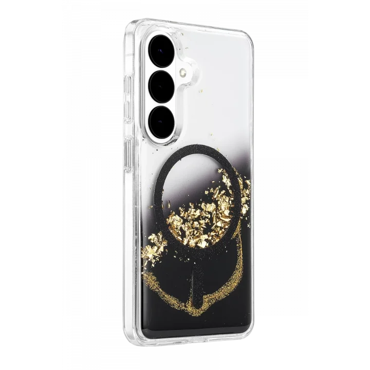 Mey İthalat®  Samsung Galaxy S26 Lotus Simli Magsafe Kapak - Siyah