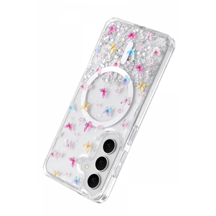 Mey İthalat®  Samsung Galaxy S26 Misk Simli Magsafe Kapak - Desen 4