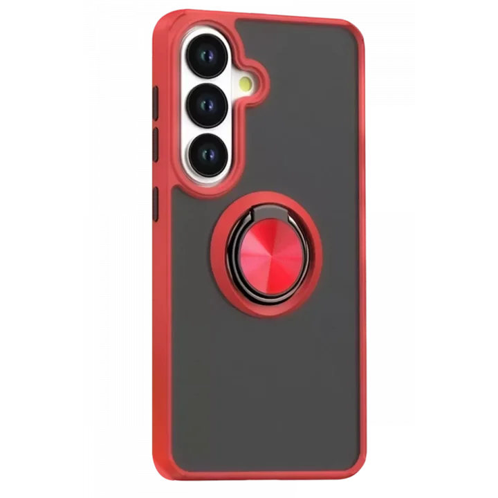 Mey İthalat®  Samsung Galaxy S26 Montreal Yüzüklü Silikon Kapak - Kırmızı