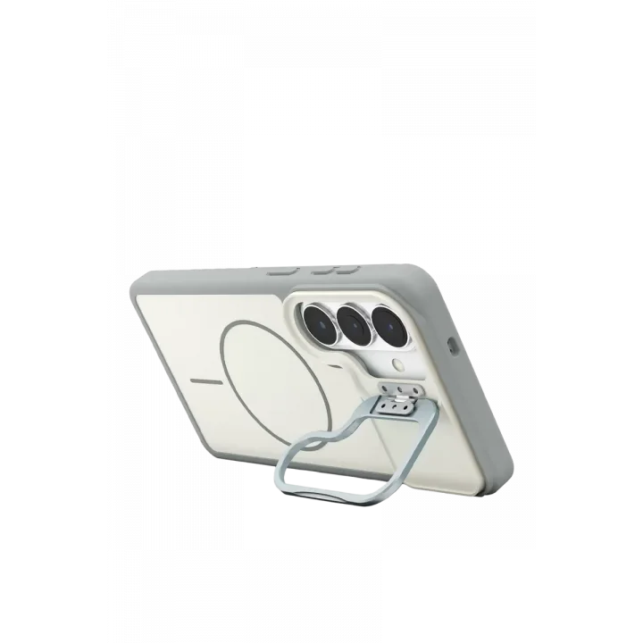 Mey İthalat®  Samsung Galaxy S26 Pale Magsafe Standlı Kapak - Beyaz