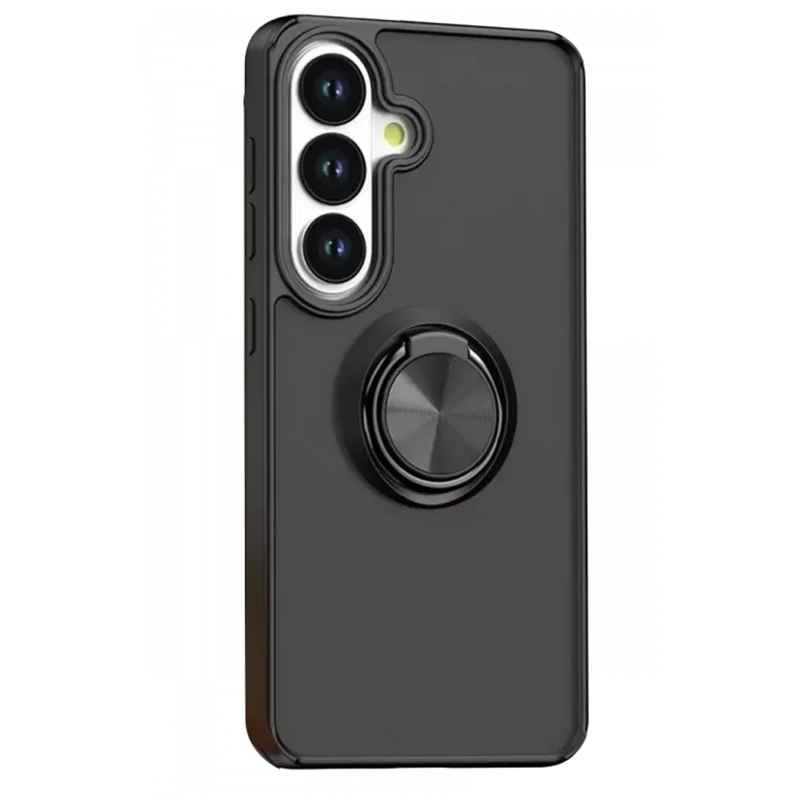 Mey İthalat®  Samsung Galaxy S26 Plus Montreal Yüzüklü Silikon Kapak - Siyah