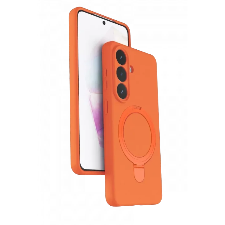 Mey İthalat®  Samsung Galaxy S26 Regal Magsafe Standlı Kapak - Turuncu